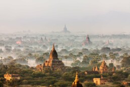 Pagodes of Bagan, Myanmar - nature panorama photo print, photo poster, fine art print