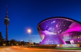 Architekturfotografie: BMW Welt München und Olympiaturm bei Nacht | 4678 | © Effinger