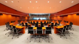 International conference room inside the Federal Chancellery building Berlin